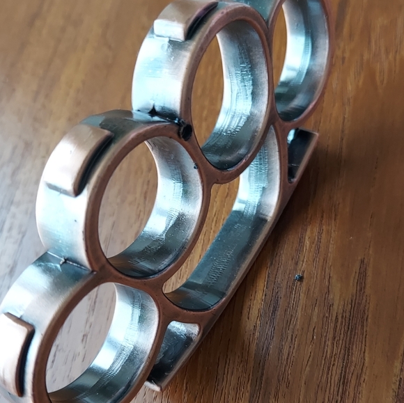 Belt Buckle Knuckles, Solid Steel, Antiqued Color - Picture 4 of 4